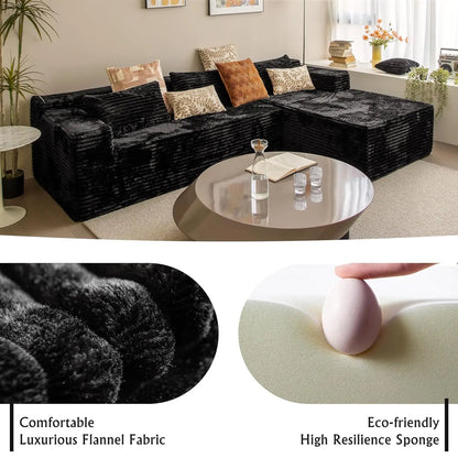 Oak & Theory - Boneless Cloud Sectional Couch with L-Shape Chaise