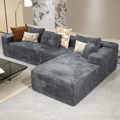 Oak & Theory - Boneless Cloud Sectional Couch with L-Shape Chaise