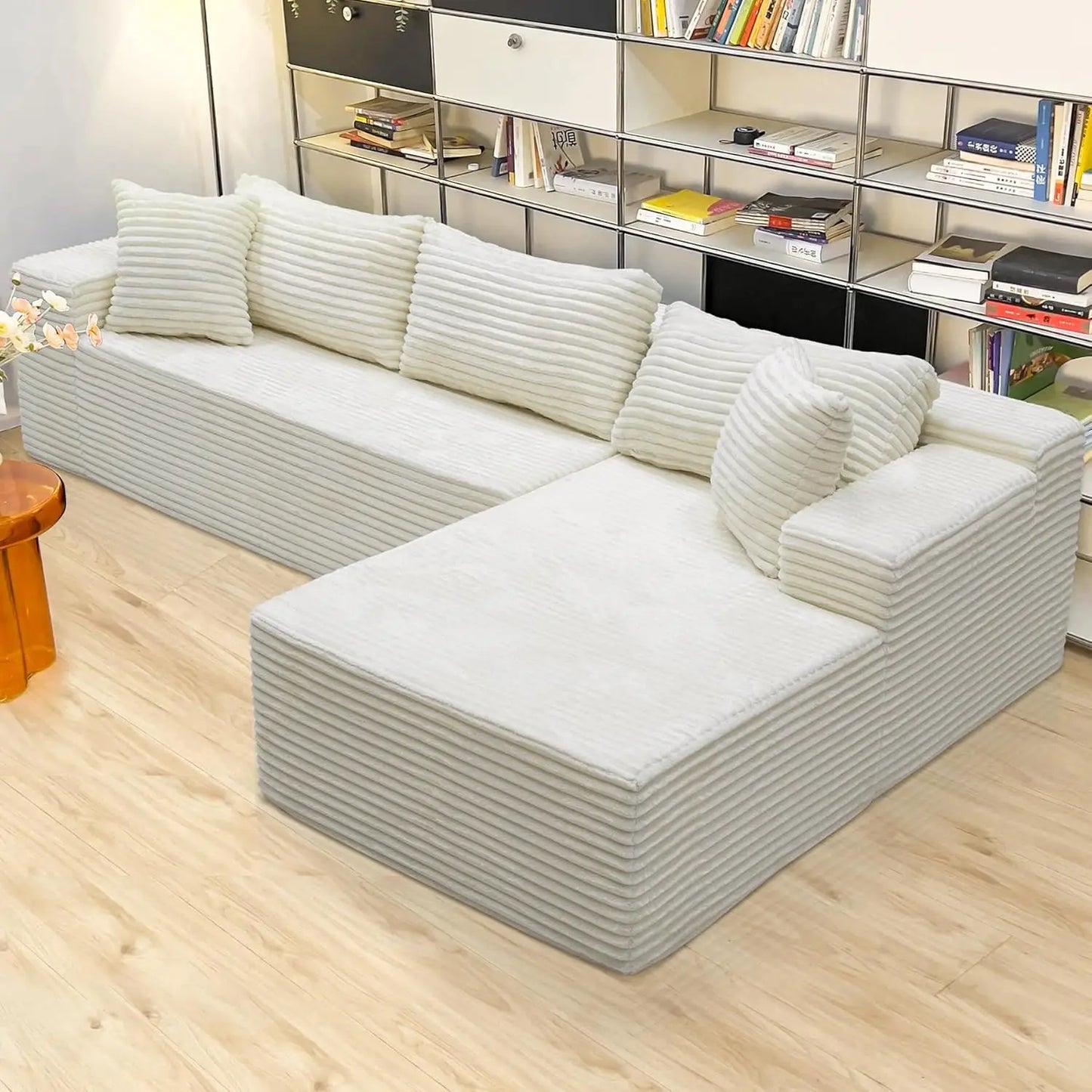 Oak & Theory - Boneless Cloud Sectional Couch with L-Shape Chaise