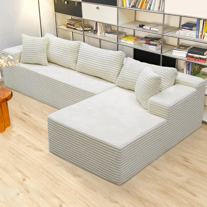 Oak & Theory - Boneless Cloud Sectional Couch with L-Shape Chaise